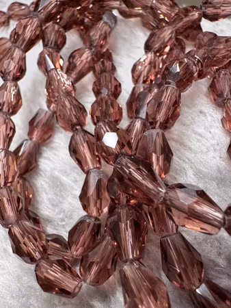Glaspärlor facetterade droppar 8x6mm Amethyst Blush 65st