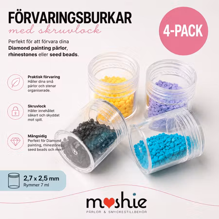 Burkar med skruvlock 4st för det minsta 7mm