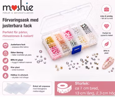 Ask för småförvaring 10 justerbara fack 13x7x2.3mm