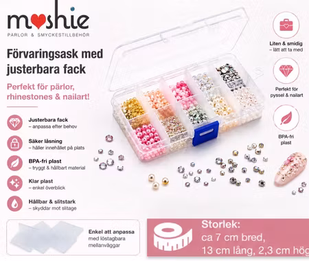 Ask för småförvaring 10 justerbara fack 13x7x2.3mm