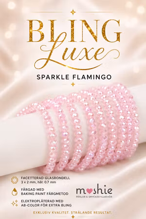 Facetterade glaspärlor 3x2mm rondell Bling Luxe Sparkle Flamingo 135st