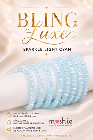 Facetterade glaspärlor 3x2mm rondell Bling Luxe Sparkle light cyan 135st