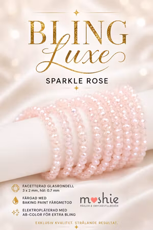 Facetterade glaspärlor 3x2mm rondell Bling Luxe Sparkle rose 135st