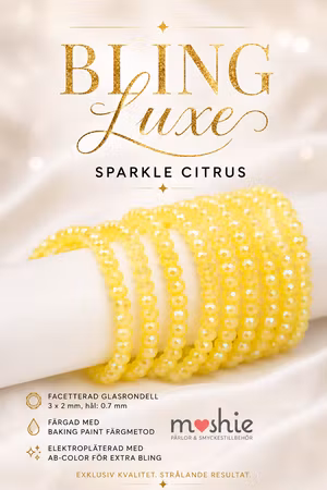 Facetterade glaspärlor 3x2mm rondell Bling Luxe Sparkle citrus 135st
