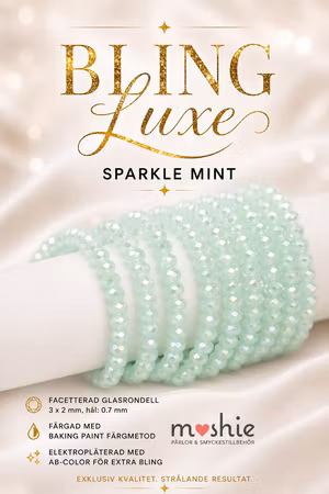 Facetterade glaspärlor 3x2mm rondell Bling Luxe Sparkle mint 135st