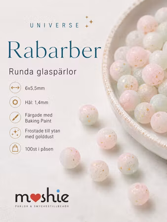 Glaspärla 6mm frostad Universe Rabarber 100st dovt krackelerad