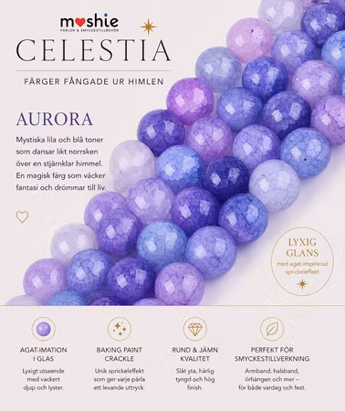 Glaspärlor 8mm runda Agateimitation Celestia Aurora 100st