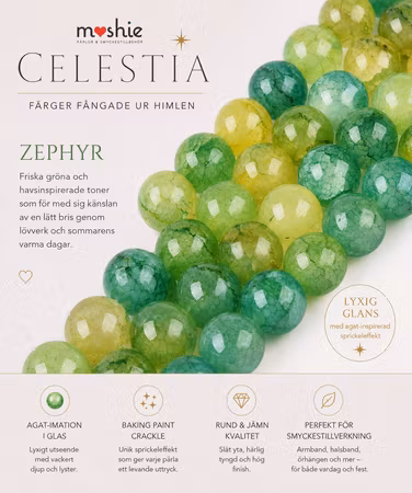 Glaspärlor 8mm runda Agateimitation Celestia Zaphyr 100st