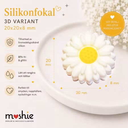 Pärla av silikon fokal prästkrage 20mm