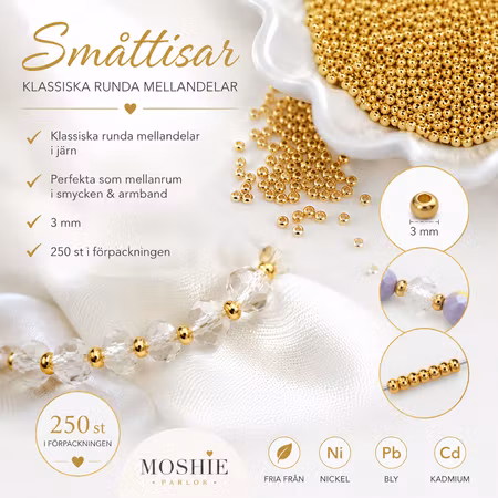 Runda mellandelar av järn småttisar 3mm 250st