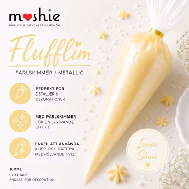 Flufflim Lemon Shine Pärlskimmer metallic 100ml decoden cream glue