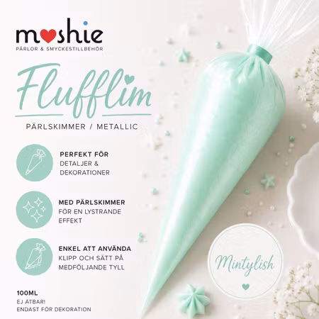Flufflim Mintylish Pärlskimmer metallic 100ml decoden cream glue