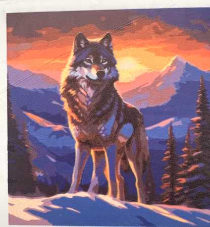 Painting by number andra sortering 40x40cm Varg med extra ben