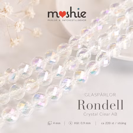 Glaspärlor facetterade platta lyxiga rondeller 8x5mm 70st