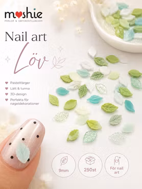 Nail art I löv you av resin mix av vackra pastell och glittriga löv 250st