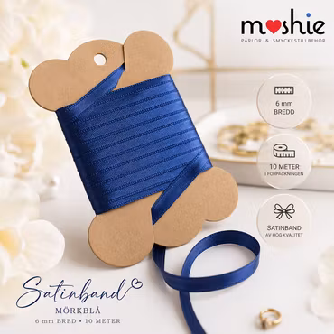 Satinband 6mm royal blue 10 meter
