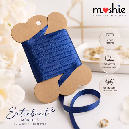 Satinband 6mm royal blue 10 meter