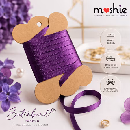 Satinband 6mm purpur 10 meter