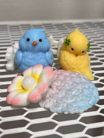 Pysslings pysselpåse med flatbacks pretty bird yellowblue