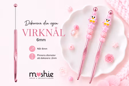 Virknål 6mm att dekorera med pärlor DIY