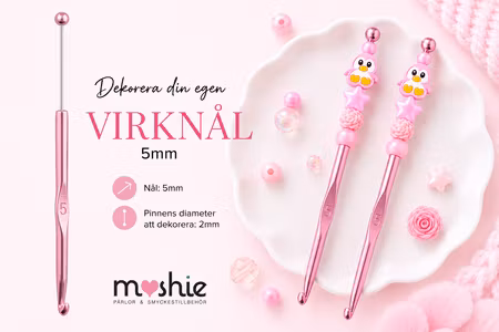 Virknål 5mm att dekorera med pärlor DIY