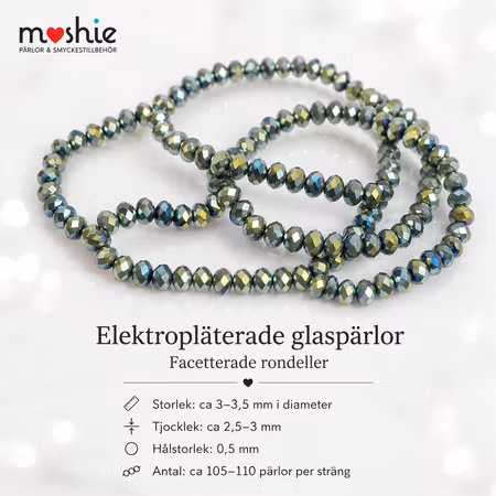 Glaspärlor aqua schlipade småttisar 3mm 110st