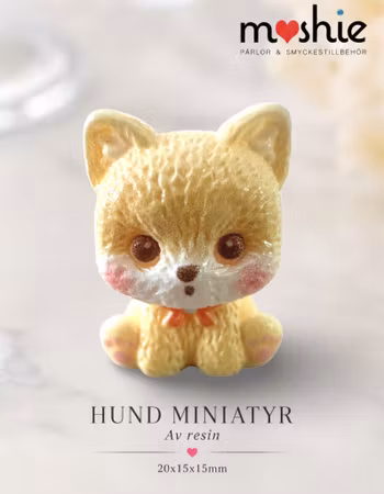 Miniatyr hund med halsband 20mm
