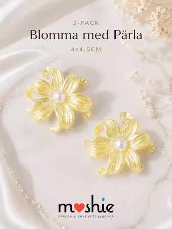 Stora kurviga blommor med pärla pärlemor fläder 2st