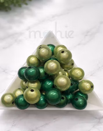 Reflexpärlor 10mm fresh greens mirakelpärlor 20st