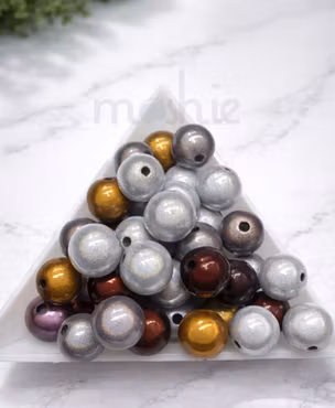 Reflexpärlor 10mm Metallic Mix mirakelpärlor 20st