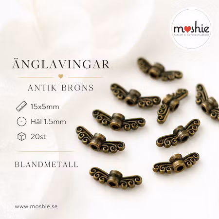 Änglavingar i antik brons legering 15mm 20st