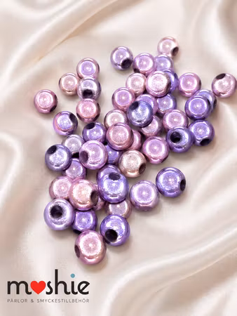 Reflexpärlor 6mm purpink mirakelpärlor 50st