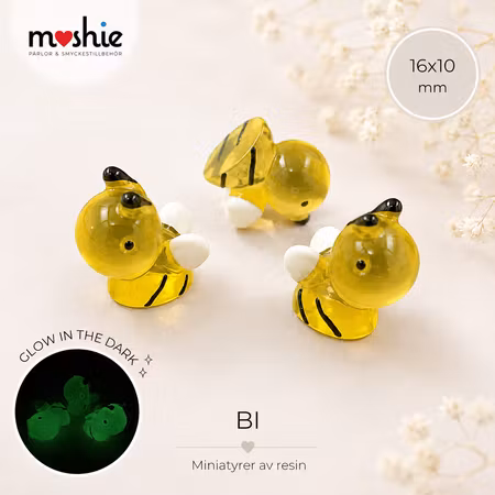 Bi av resin miniatyr glow in the dark 16mm