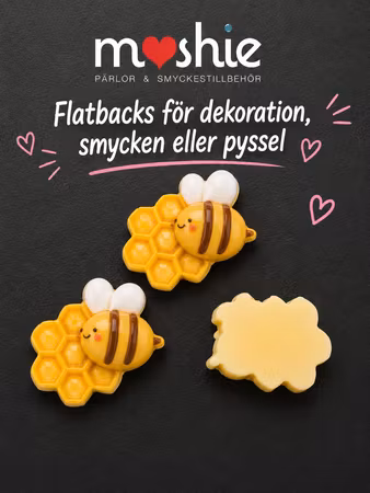 Flatbacks Bi med vaxkaka 30mm för dekoration DIY smycken