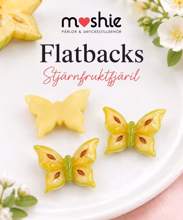 Flatbacks fruktiga fjärilar stjärnfrukt 30mm 1st