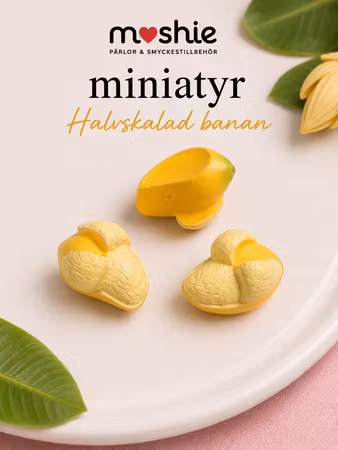 Halvskalad banan miniatyr av resin 19mm miniatyr