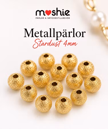 Mellandelar stardust av mässing guld 4 mm 50st