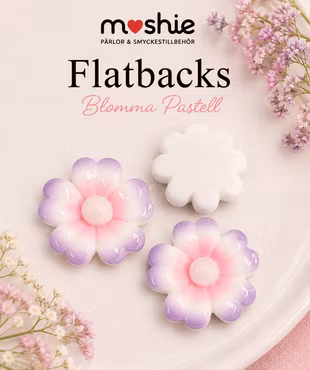 Flatbacks lila rosa blomma med pärla för dekoration