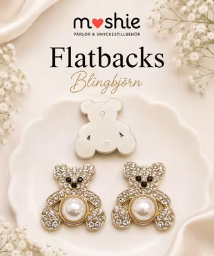 Flatbacks Blingbjörn 27mm för dekoration