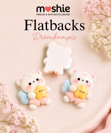 Flatbacks drömkompis 24mm för dekoration