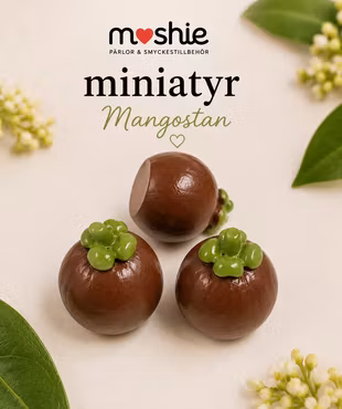 Mangostan miniatyr 20mm flatback av resin