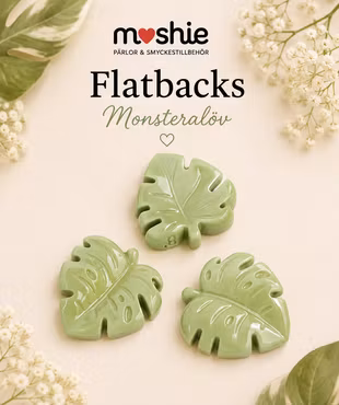 Flatbacks monstreralöv 18mm för dekoration