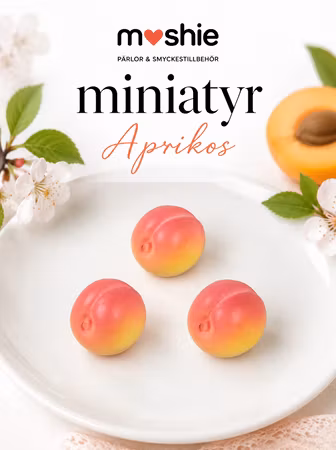 Aprikos miniatyr 16mm flatback av resin