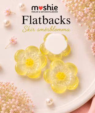 Flatbacks skir smörblomma 25mm i resin för dekoration