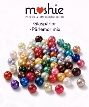 Glaspärlor pärlemor mix 4mm runda 200st