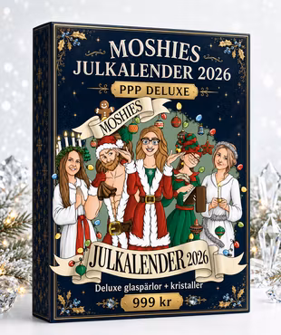 Julkalender 2026 Moshies populära Deluxe PPP med Deluxe glaspärlor och kristall