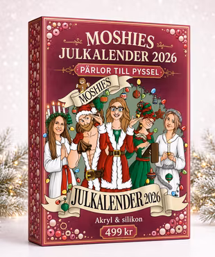 Julkalender 2026 Moshies populära PPP med Pärlor till pyssel akryl och silikon