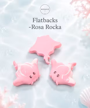Flatbacks rosa rocka 24mm för dekoration