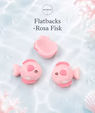 Flatbacks rosa fisk 19mm för dekoration