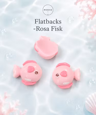 Flatbacks rosa fisk 19mm för dekoration